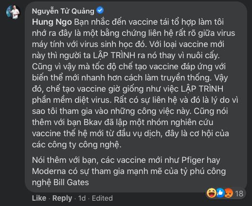 BS Nguyễn Huy Hoàng phản bác CEO BKAV Nguyễn Tử Quảng: Chế tạo vaccine giống phần mềm diệt virus là quan điểm phản khoa học - Ảnh 1. BS Nguyễn Huy Hoàng phản bác CEO BKAV Nguyễn Tử Quảng: Chế tạo vaccine giống phần mềm diệt virus là quan điểm phản khoa học - Ảnh 1.