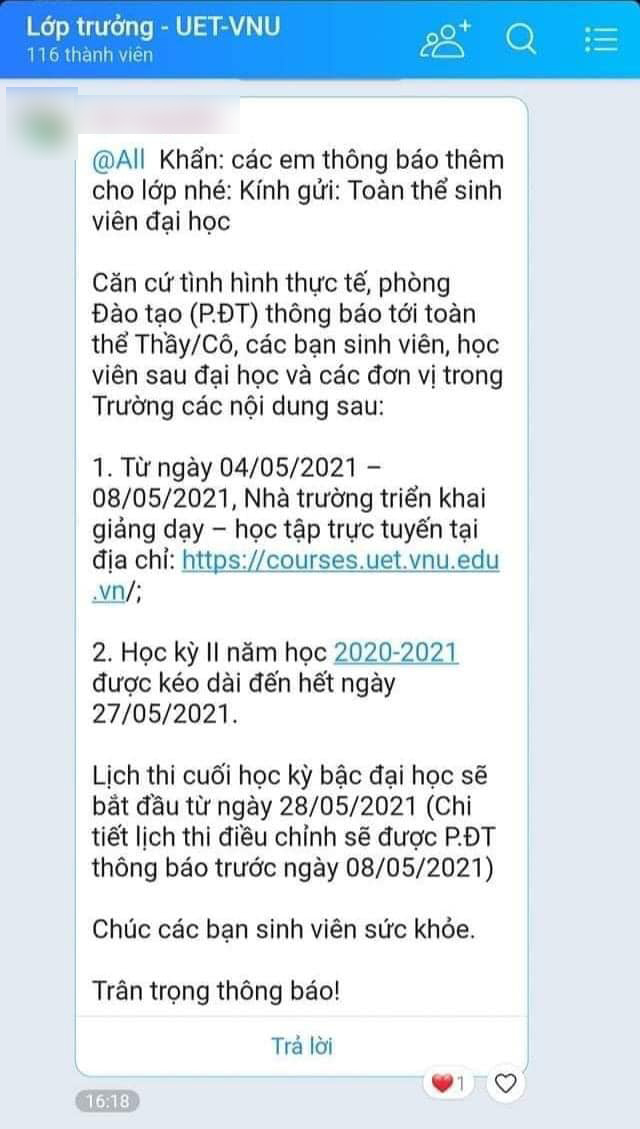 Trước tình hình dịch Covid-19, 2 trường đại học đầu tiên ở Hà Nội thông báo cho sinh viên học trực tuyến - Ảnh 2.
