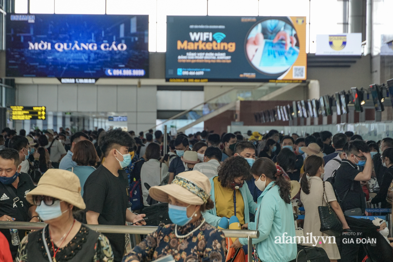 Hành khách xếp hàng dài chờ check-in tại sân bay Nội Bài - Ảnh 10.