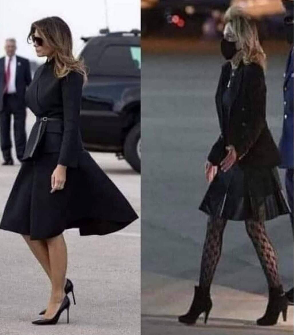 Gần 70 tuổi, lần đầu tiên style của Phu nhân Jill Biden bị lôi ra bàn tán: Chiếc quần tất lưới chính là "thủ phạm" khiến bà không bằng một phần của Melania Trump - Ảnh 9. Gần 70 tuổi, lần đầu tiên style của Phu nhân Jill Biden bị lôi ra bàn tán: Chiếc quần tất lưới chính là "thủ phạm" khiến bà không bằng một phần của Melania Trump - Ảnh 9.