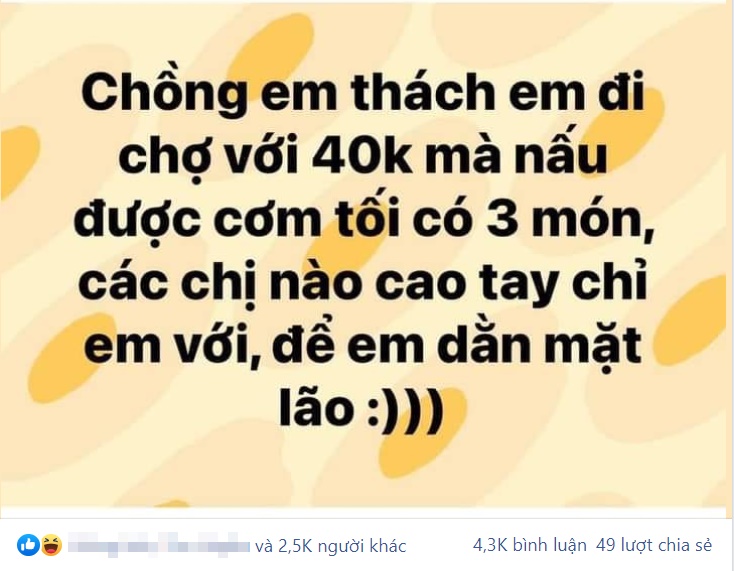 Thách thức vợ đi chợ với 40k mà nấu được cơm tối 3 món, chị em cao tay chỉ ngay cách xử lý để &quot;dằn mặt&quot; - Ảnh 2.