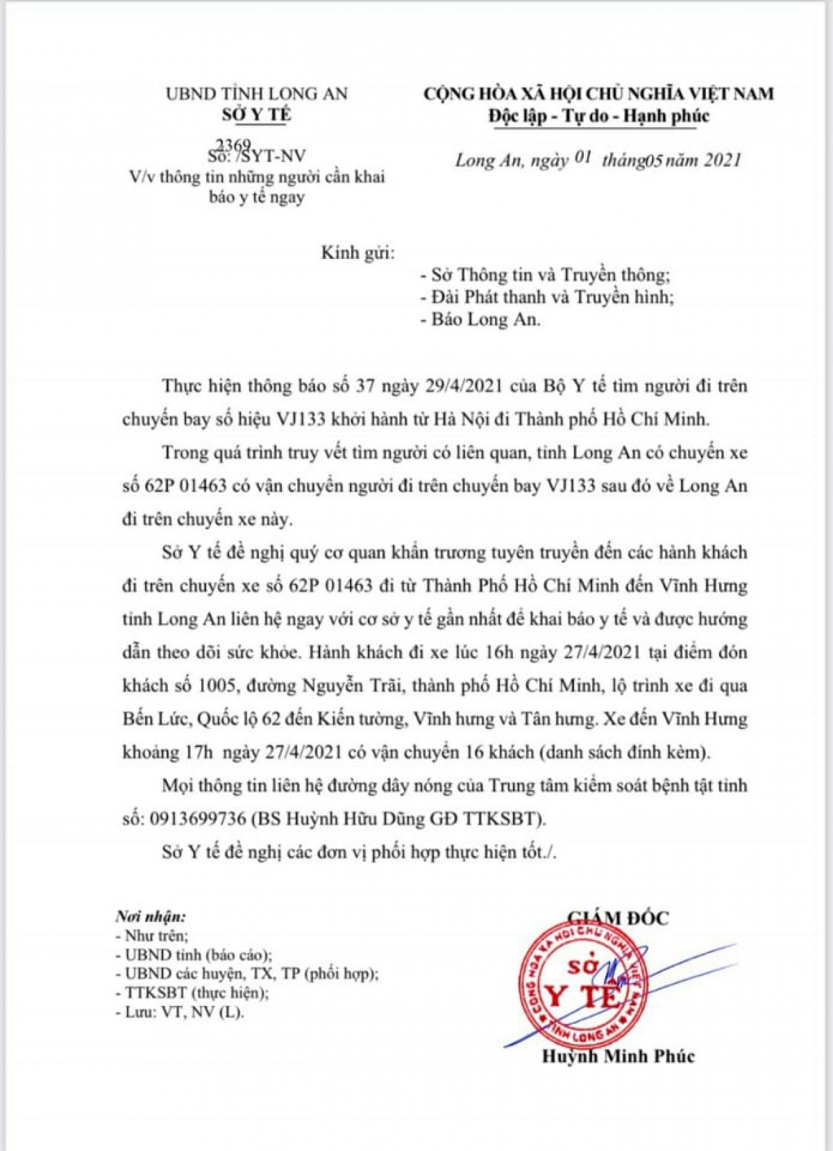 Long An khẩn cấp tìm người liên quan BN2910 - Ảnh 1. Long An khẩn cấp tìm người liên quan BN2910 - Ảnh 1.