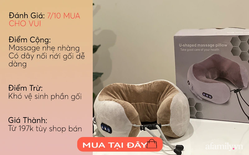 Gối massage chữ U, dụng cụ xoa bóp giúp tinh thần thoải mái mỗi ngày - Ảnh 1.