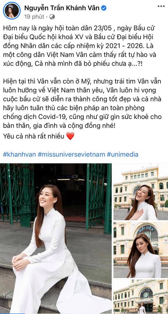 Sao Việt nô nức đi bầu cử: Tiểu Vy, Huyền My dậy sớm làm thanh niên gương mẫu, Khánh Vân từ Mỹ cũng hào hứng hưởng ứng - Ảnh 6.