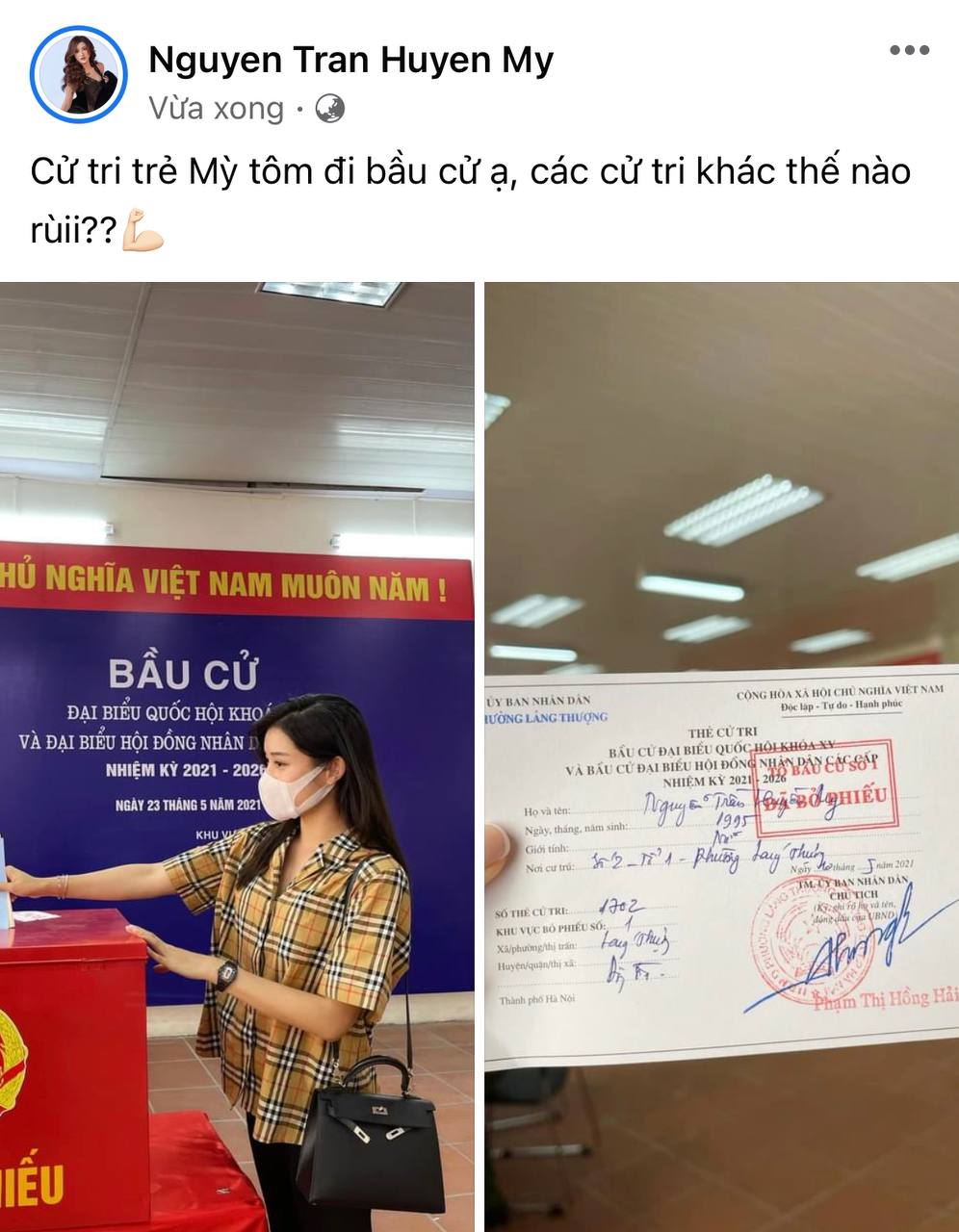 Sao Việt nô nức đi bầu cử: Tiểu Vy, Huyền My dậy sớm làm thanh niên gương mẫu, Khánh Vân từ Mỹ cũng hào hứng hưởng ứng - Ảnh 7.
