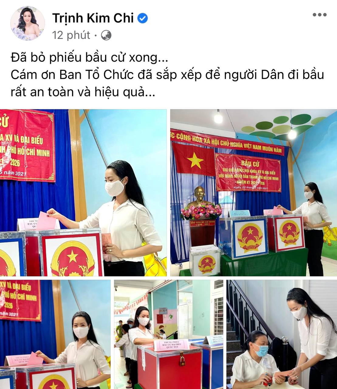 Sao Việt nô nức đi bầu cử: Tiểu Vy, Huyền My dậy sớm làm thanh niên gương mẫu, Khánh Vân từ Mỹ cũng hào hứng hưởng ứng - Ảnh 14.
