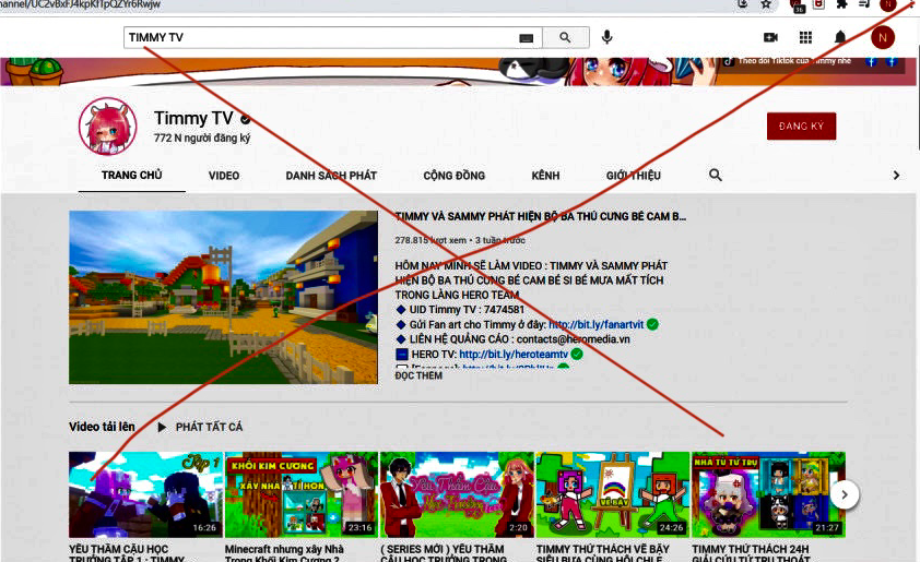 TP HCM: Phạt kênh Timmy TV 15 triệu đồng vì đăng tải nhiều nội dung độc hại với trẻ em - Ảnh 1.