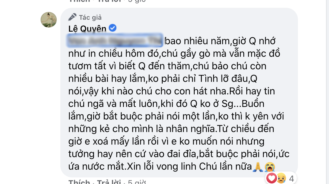 Bị nói vô ơn với cố nhạc sĩ Thanh Bình, Lệ Quyên đanh thép đáp trả khiến netizen cứng họng phải làm ngay điều này? - Ảnh 3.