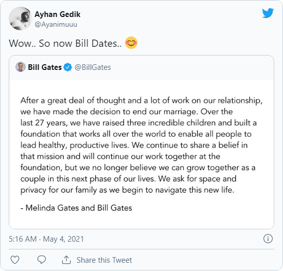 Phản ứng bất ngờ của cư dân mạng khi tỷ phú Bill Gates tuyên bố ly hôn trên Twitter: Anh độc thân rồi, có là của em không? - Ảnh 4.