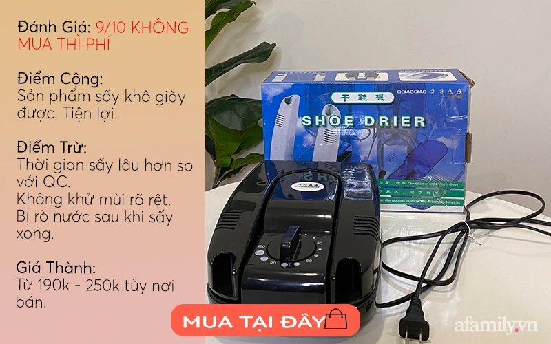 đánh giá máy sấy giày