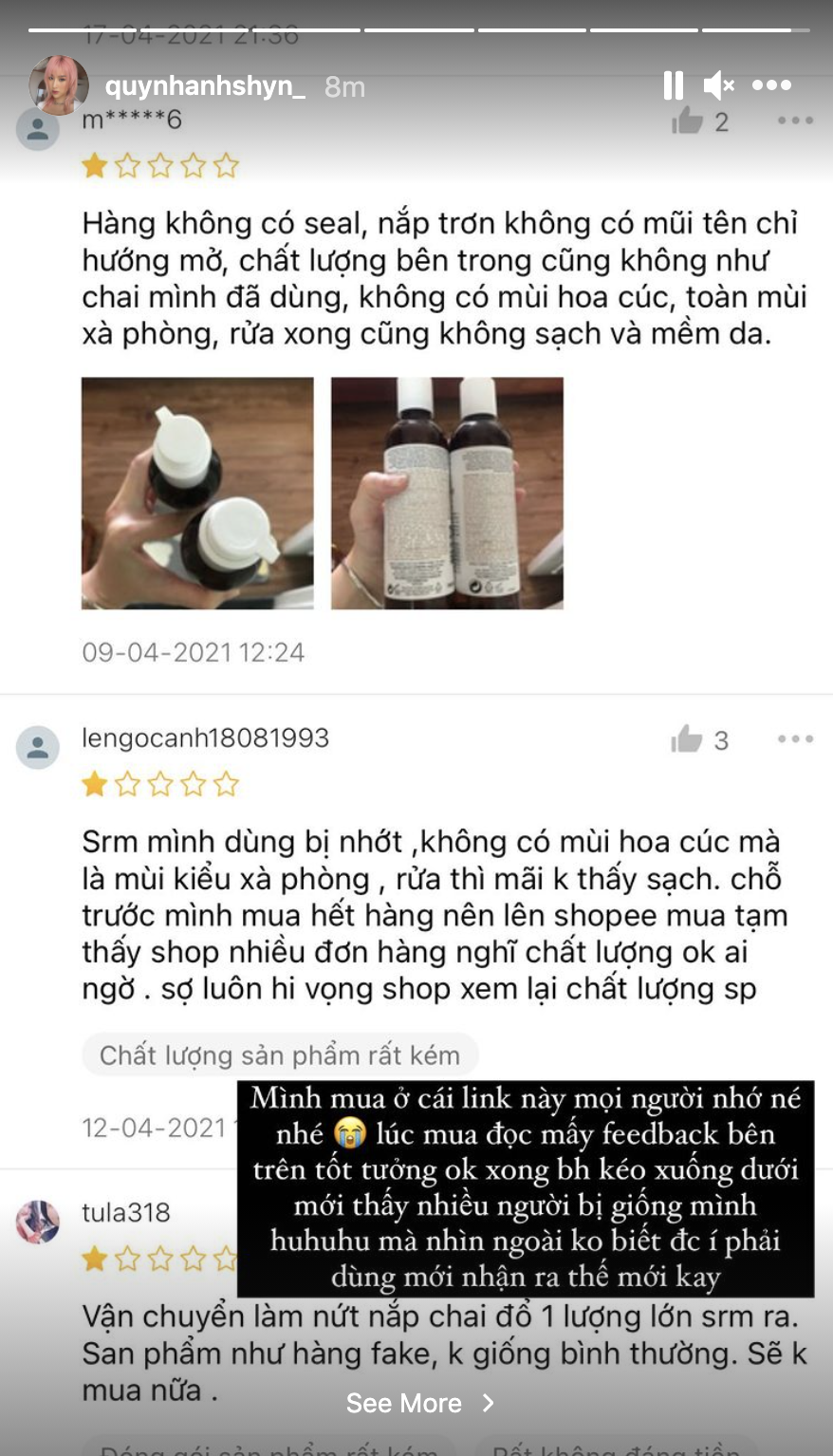 Ai thích sữa rửa mặt Kiehls hoa cúc cảnh giác: Quỳnh Anh Shyn vừa mua phải hàng phake vỏ giống thật - bên trong như xà phòng rửa tay - Ảnh 3. Ai thích sữa rửa mặt Kiehls hoa cúc cảnh giác: Quỳnh Anh Shyn vừa mua phải hàng phake vỏ giống thật - bên trong như xà phòng rửa tay - Ảnh 3.