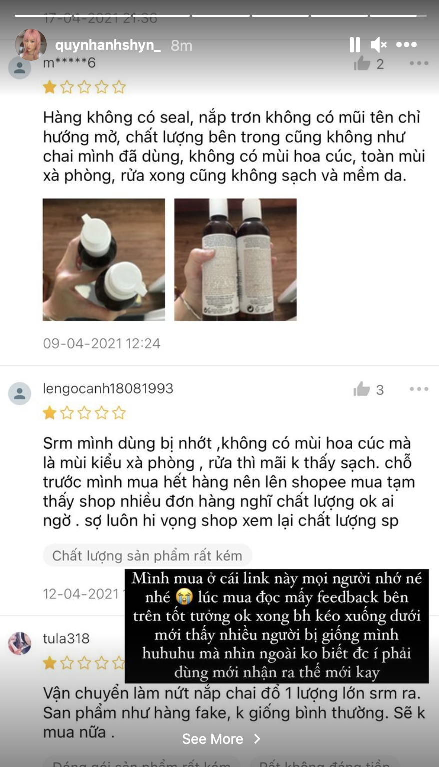 Ai thích sữa rửa mặt Kiehls hoa cúc cảnh giác: Quỳnh Anh Shyn vừa mua phải hàng phake vỏ giống thật - bên trong như xà phòng rửa tay - Ảnh 3.