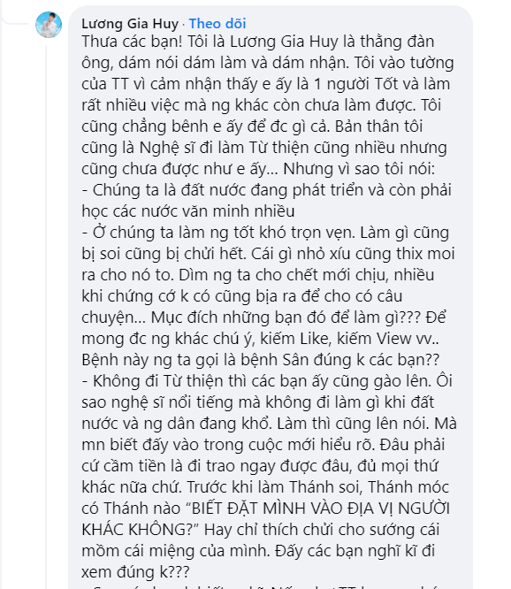 Nam ca sĩ nói khán giả 