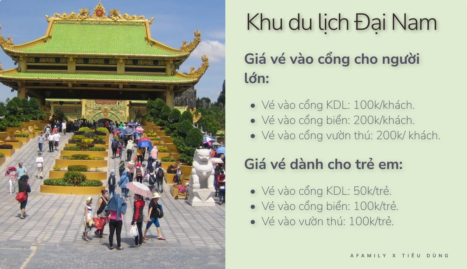 Khu du lịch Đại Nam: Tất tần tật giá vé ở địa điểm vui chơi hấp dẫn nhất miền Nam đang "nói không với nghệ sĩ" - Ảnh 2.