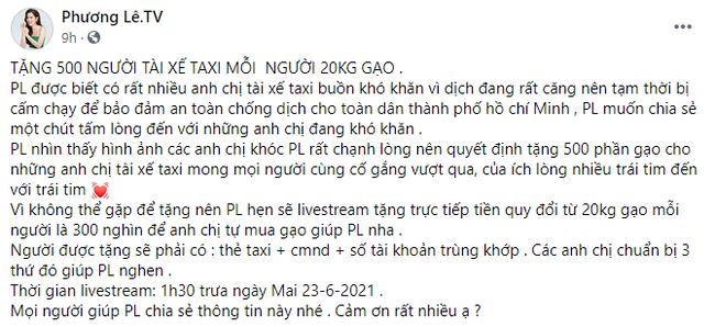 Cái kết bất ngờ trong vụ Hoa hậu Phương Lê bị chỉ trích chuyện tặng gạo cho tài xế taxi - Ảnh 2.