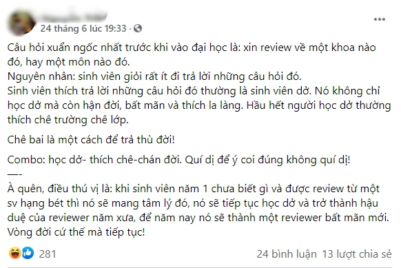 Giảng viên trường ĐH nổi tiếng bậc nhất TP.HCM gây tranh cãi khi thẳng thừng: Review trường là câu hỏi dở nhất, chỉ SV dở mới trả lời - Ảnh 1.