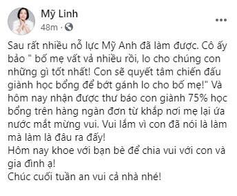 Mỹ Linh tự hào trước thành tích học tập khủng của con gái khi giành học bổng tại đại học Anh Quốc - Ảnh 2.