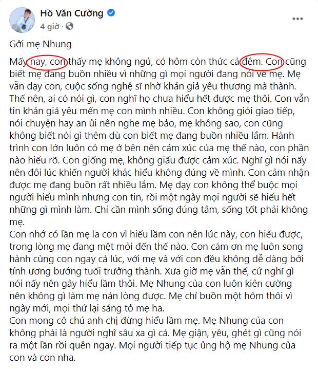 Cộng đồng mạng khi ngờ bài viết bênh vực Phi Nhung không phải do Hồ Văn Cường tự viết dựa vào dấu hiệu này - Ảnh 1.