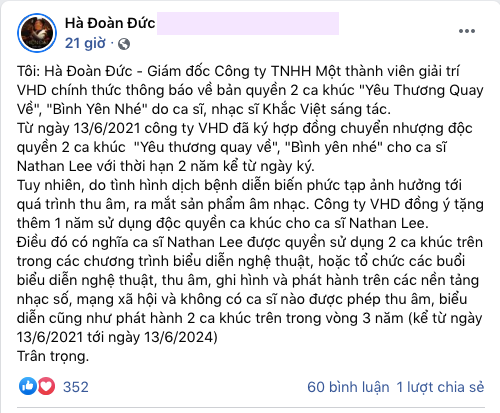 Đại diện Khắc Việt tiết lộ thời hạn bán độc quyền 2 bản hit cho Nathan Lee, ngầm tố Cao Thái Sơn vi phạm bản quyền? - Ảnh 3.