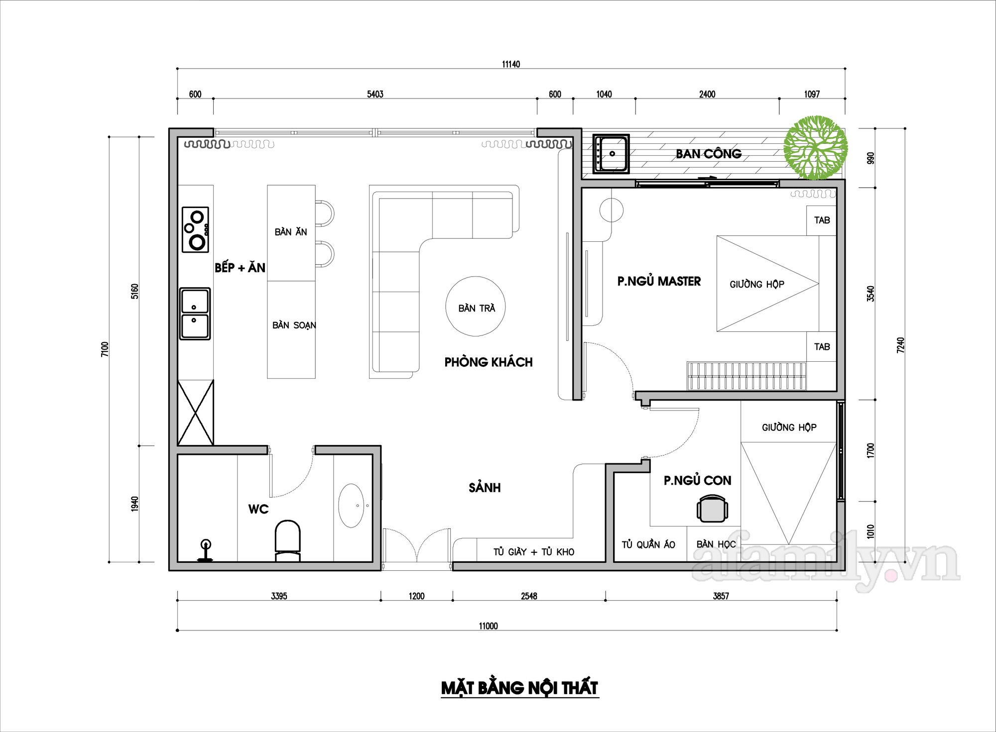 Kiến trúc sư tư vấn thiết kế căn hộ 76m² 2 phòng ngủ với chi phí tiết kiệm chỉ 189 triệu - Ảnh 2.