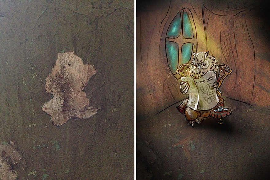 Trải qua ảo giác khuôn mặt Pareidolia ở mọi nơi, họa sĩ Nga bèn vẽ lại cho mọi người cùng xem - Ảnh 1. Trải qua ảo giác khuôn mặt Pareidolia ở mọi nơi, họa sĩ Nga bèn vẽ lại cho mọi người cùng xem - Ảnh 1.