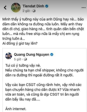 Đạo diễn Quang Dũng nhận &quot;gạch đá&quot; vì phát ngôn đề xuất CSGT làm shipper, hàng loạt sao Việt cũng bị chỉ trích vì hưởng ứng  - Ảnh 2.