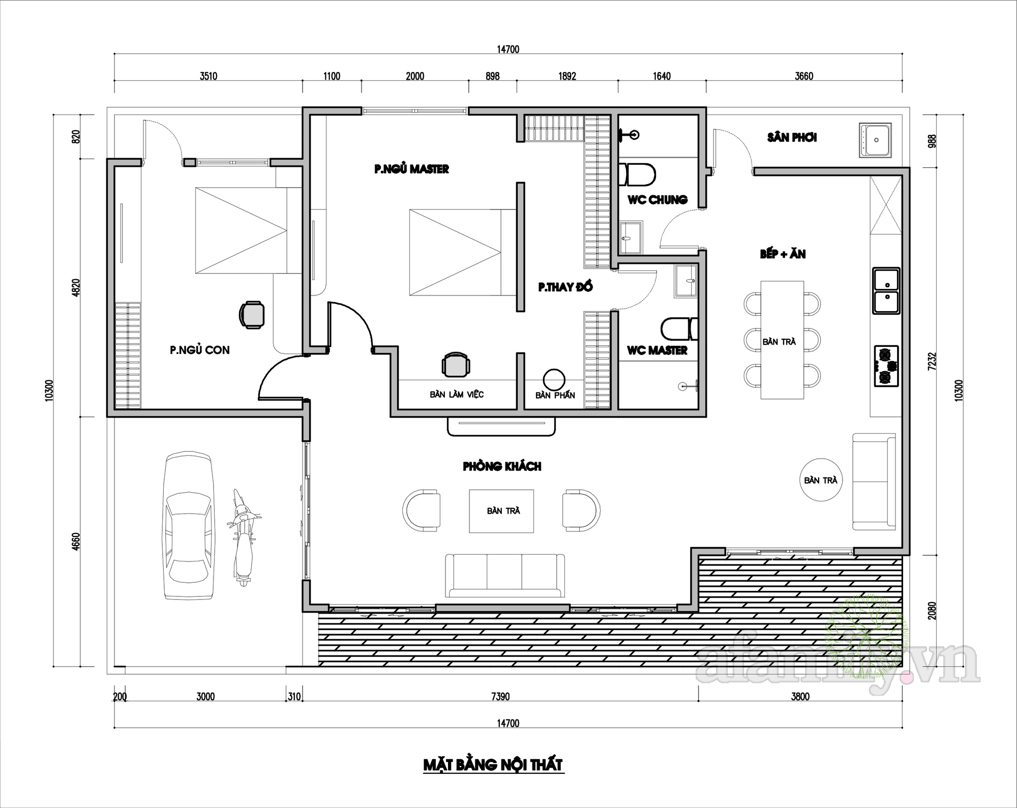 Tư vấn thiết kế nhà cấp 4 mái bằng 150m² chi phí 200 triệu - Ảnh 2.