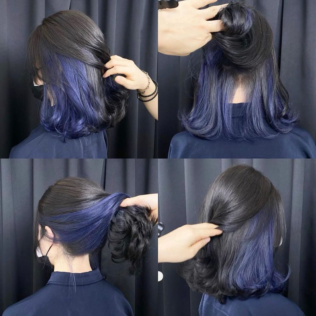 10 kiểu tóc nhuộm màu xanh khói đẹp và thời thượng năm 2022