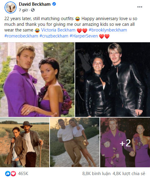 Hôn nhân 22 năm của David Beckham qua bài đăng 465 nghìn like: Chiếc nhẫn cầu hôn gần 2 tỷ và hàng loạt lời tố ngoại tình! - Ảnh 1.