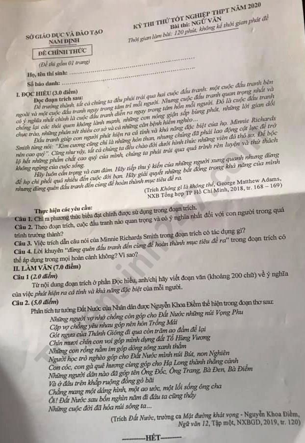 Một tỉnh có đề thi thử Ngữ Văn 5 năm liền TRÚNG với đề thi tốt nghiệp THPT chính thức: Sĩ tử nháo nhác ngó xem đề năm 2021  - Ảnh 3.