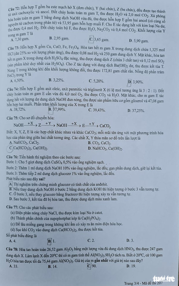 Đề thi và đáp án môn Hóa học tốt nghiệp THPT Quốc gia 2021: Xem ngay tại đây - Ảnh 3.