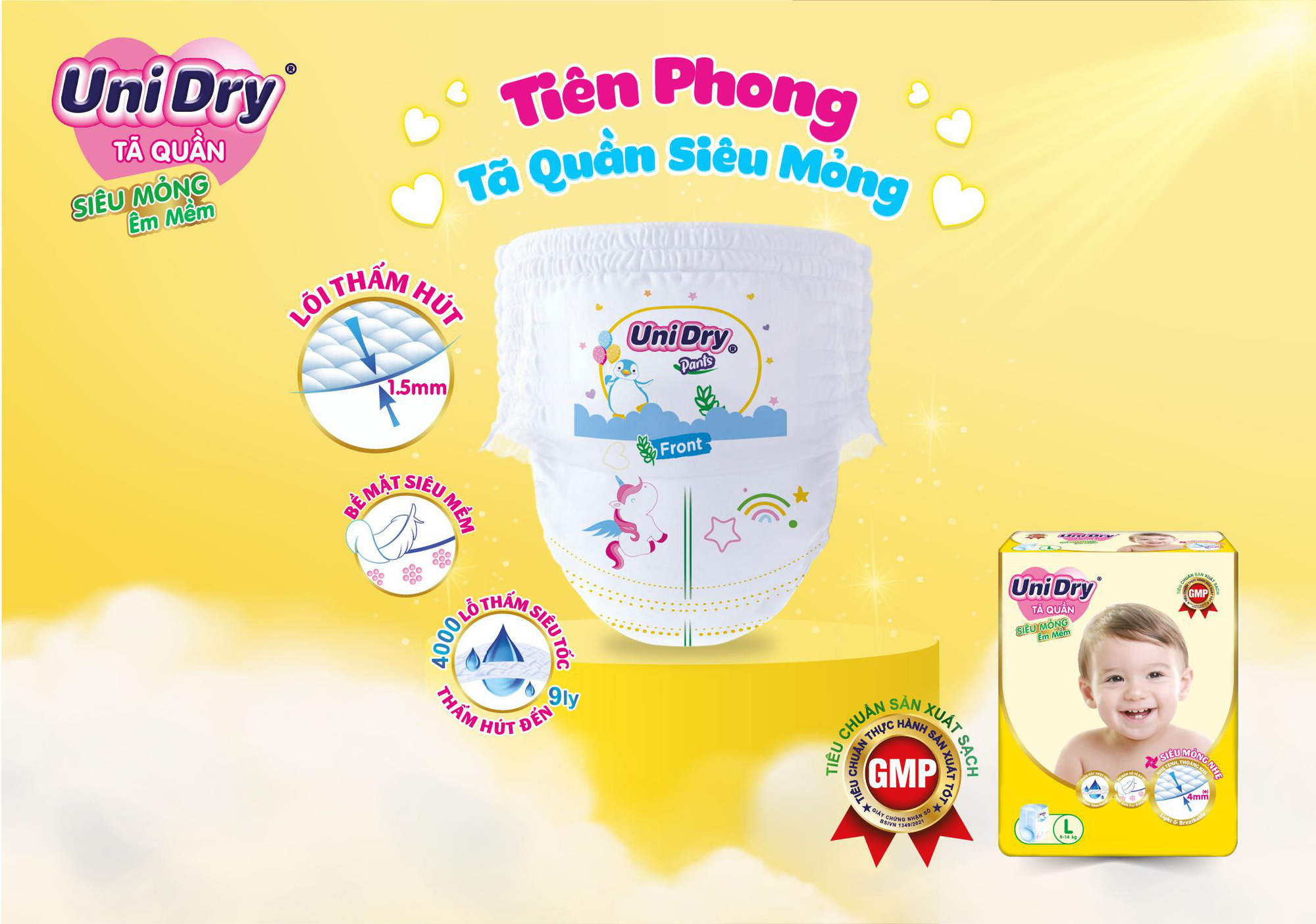 T&atilde; quần Unidry si&ecirc;u mỏng đột ph&aacute;, ti&ecirc;n phong l&otilde;i thấm si&ecirc;u mỏng chỉ 1.5mm - Ảnh 2.