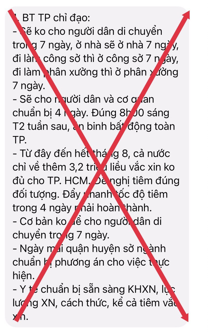 TP.HCM và TP Nha Trang bác bỏ thông tin không cho người dân di chuyển trong 7 ngày  - Ảnh 1.