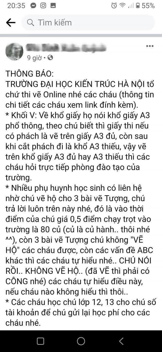 NÓNG: Xôn xao thông tin thầy giáo dạy Vẽ chào mời bán tranh cho sĩ tử ngay trước kỳ thi năng khiếu ĐH Kiến trúc, hét giá 60 triệu/bài! - Ảnh 2.