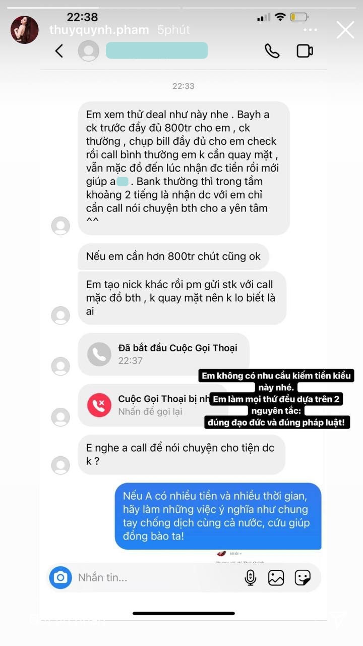 MC Thuý Quỳnh (Chị Ong Vàng) bị gạ chat sex với giá 800 triệu, một gái xinh khác nhận tin nhắn mời mọc tương tự với giá 650 triệu - Ảnh 2.