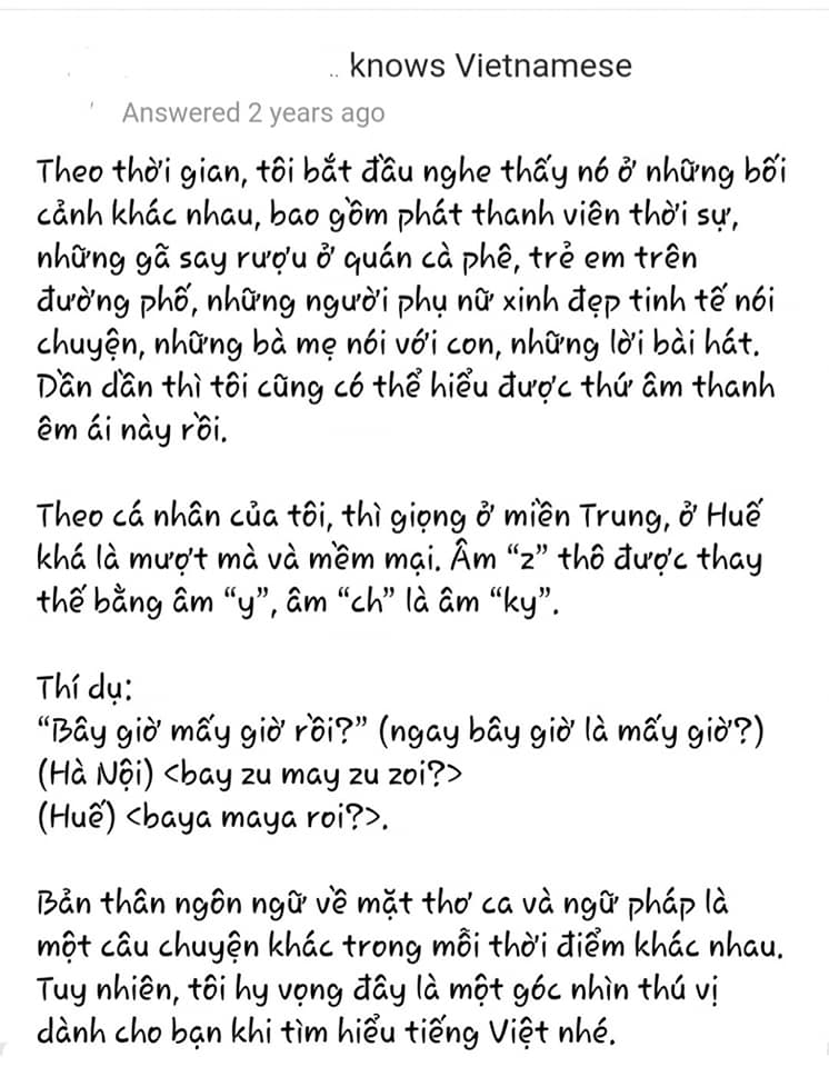Người nước ngoài review tiếng Việt: Học 1 tháng không đánh vần được a, ă, â; sốc văn hóa vì mỗi từ You lại quá lắm cách gọi - Ảnh 2. Người nước ngoài review tiếng Việt: Học 1 tháng không đánh vần được a, ă, â; sốc văn hóa vì mỗi từ You lại quá lắm cách gọi - Ảnh 2.