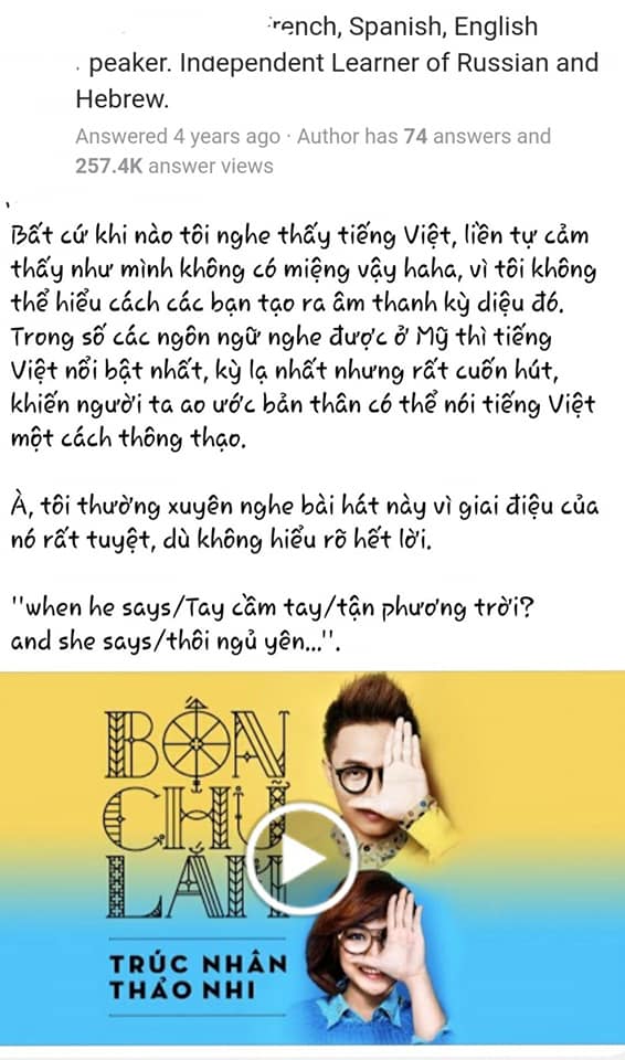 Người nước ngoài review tiếng Việt: Học 1 tháng không đánh vần được a, ă, â; sốc văn hóa vì mỗi từ You lại quá lắm cách gọi - Ảnh 8. Người nước ngoài review tiếng Việt: Học 1 tháng không đánh vần được a, ă, â; sốc văn hóa vì mỗi từ You lại quá lắm cách gọi - Ảnh 8.