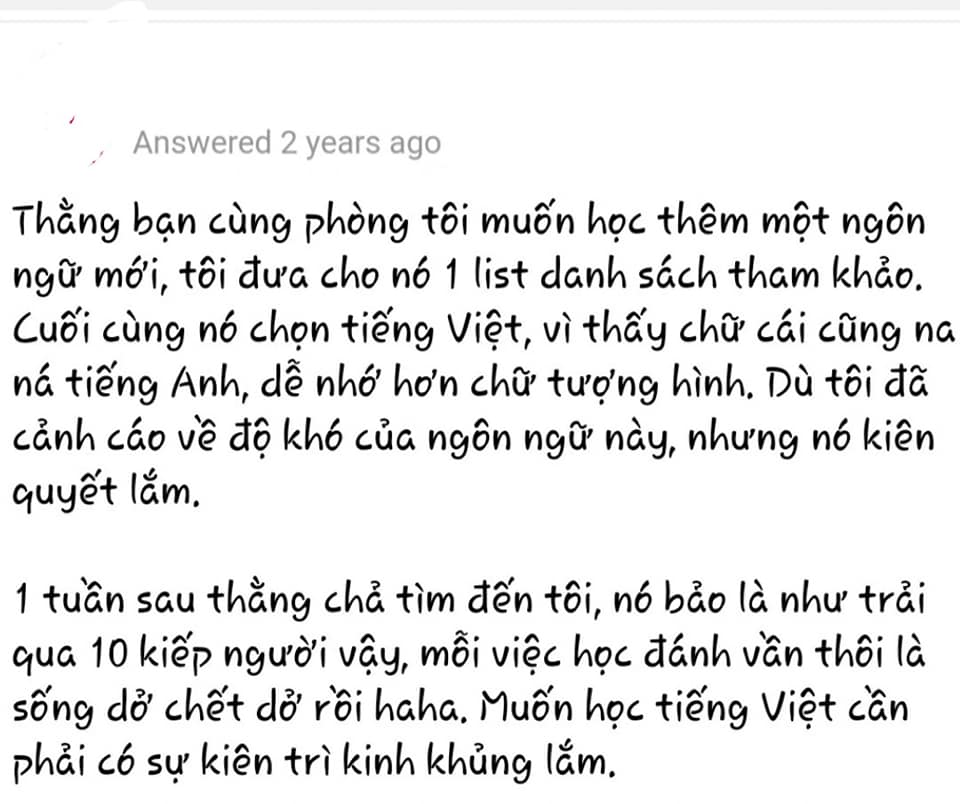 Người nước ngoài review tiếng Việt: Học 1 tháng không đánh vần được a, ă, â; sốc văn hóa vì mỗi từ You lại quá lắm cách gọi - Ảnh 11. Người nước ngoài review tiếng Việt: Học 1 tháng không đánh vần được a, ă, â; sốc văn hóa vì mỗi từ You lại quá lắm cách gọi - Ảnh 11.