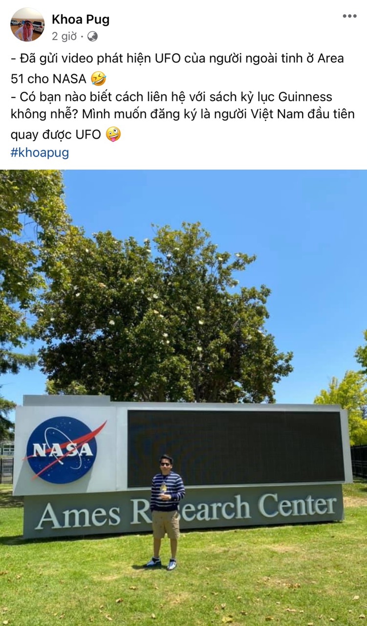Ngay khi vlog quay được vật thể lạ n&oacute;ng sốt tr&ecirc;n mạng, Khoa Pug quyết định gửi video clip cho NASA v&agrave; li&ecirc;n hệ để ghi t&ecirc;n v&agrave;o danh s&aacute;ch kỷ lục Guiness - Ảnh 2.