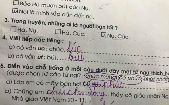 Làm bài tập điền từ vào chỗ trống, học sinh viết “loạn xà ngầu” ngờ đâu được khen quá hợp lý