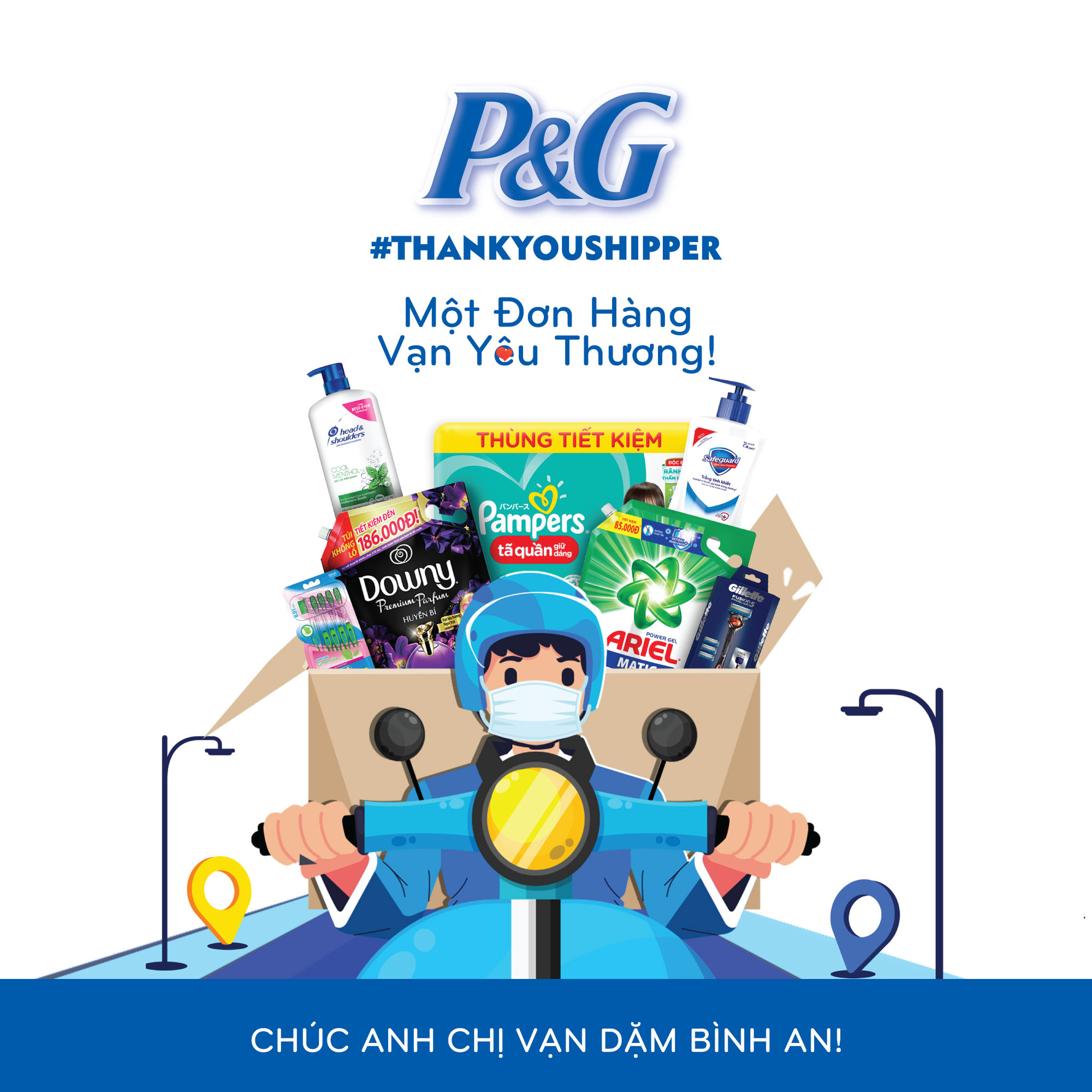 Ấm lòng với 10.000 phần quà thiết thực hỗ trợ shipper mùa dịch từ P&G Việt Nam - Ảnh 2.