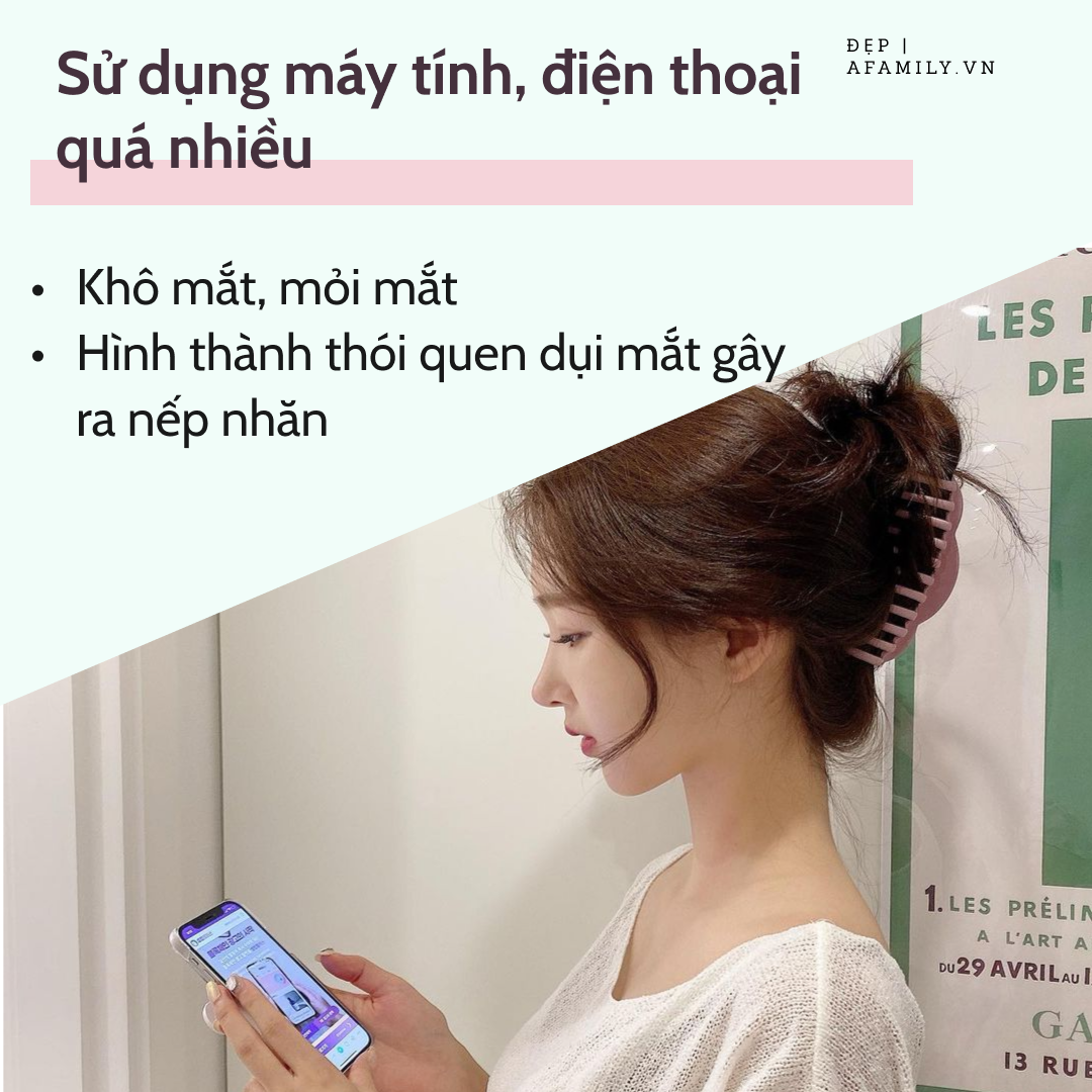 5 thói quen hình thành quầng thâm, nếp nhăn mà 80% các chị em đều mắc phải khi làm việc tại nhà - Ảnh 6.