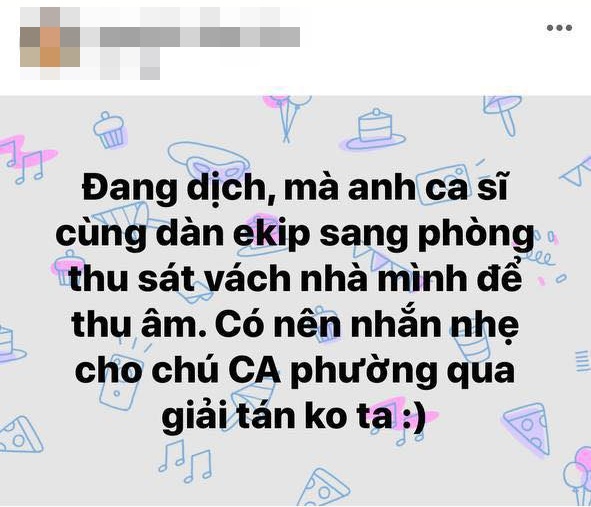 Giữa mùa dịch vẫn có một nam ca sĩ lén lút đi thu âm, lập tức bị công an đến xử lý - Ảnh 1.