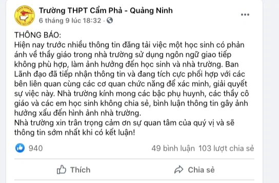Thầy giáo Quảng Ninh bị tố quấy rối, nhắn tin tán tỉnh nữ sinh chỉ 2 thầy trò mình biết: Phòng GD-ĐT chính thức lên tiếng - Ảnh 3.
