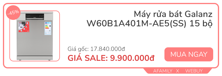 Máy rửa bát giờ đã rất rẻ, dưới 10 triệu đã có 6 lựa chọn khác nhau, có loại sale “tới bến” gần 50% - Ảnh 10.