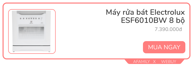 Máy rửa bát giờ đã rất rẻ, dưới 10 triệu đã có 6 lựa chọn khác nhau, có loại sale “tới bến” gần 50% - Ảnh 2.