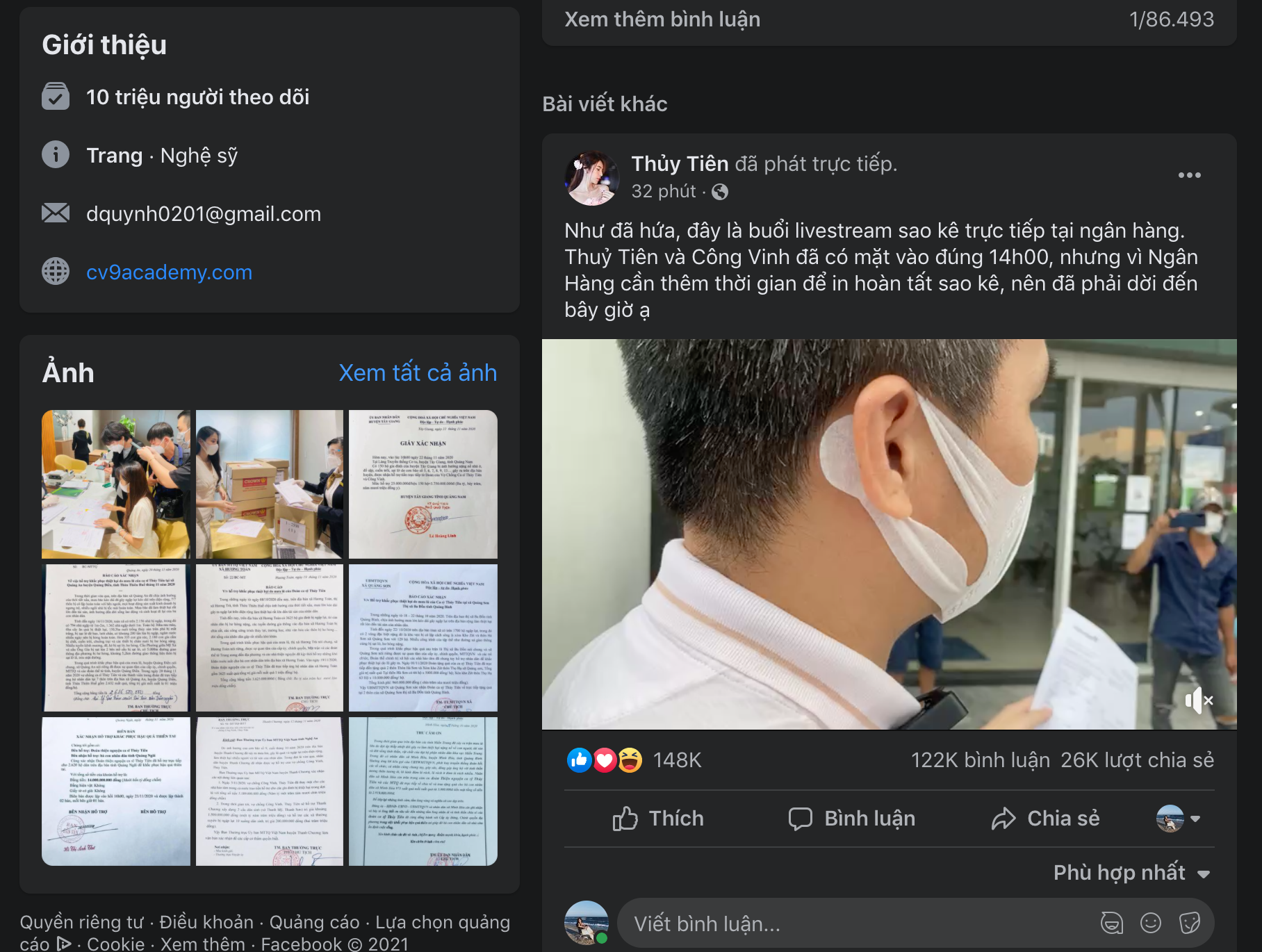 Buổi livestream mang sao kê ra trước công chúng của Công Vinh - Thủy Tiên lập kỷ lục lượt xem khủng nhất tại Việt Nam! - Ảnh 2. Buổi livestream mang sao kê ra trước công chúng của Công Vinh - Thủy Tiên lập kỷ lục lượt xem khủng nhất tại Việt Nam! - Ảnh 2.