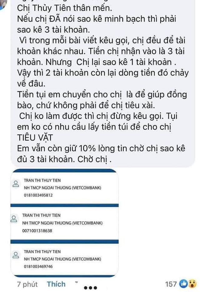 Rộ hình ảnh Thủy Tiên có tới 4 số tài khoản nhận quyên góp từ thiện miền Trung - Ảnh 3.