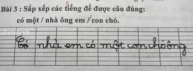 Thêm một bài tập tiếng Việt của học sinh khiến dân tình đọc xong sợ xanh mặt: Kiểu này bị ông đuổi ra khỏi nhà cũng còn nhẹ! - Ảnh 1.