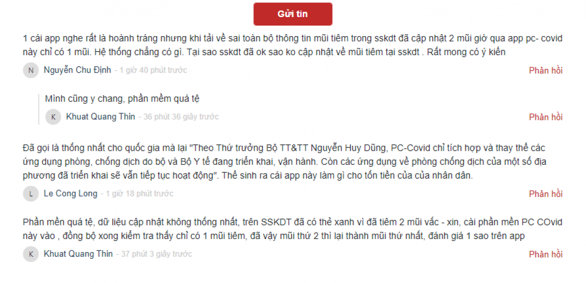 Bộ TT&TT lý giải “lỗi” cập nhật thông tin trên ứng dụng PC-Covid - Ảnh 1. Bộ TT&TT lý giải “lỗi” cập nhật thông tin trên ứng dụng PC-Covid - Ảnh 1.